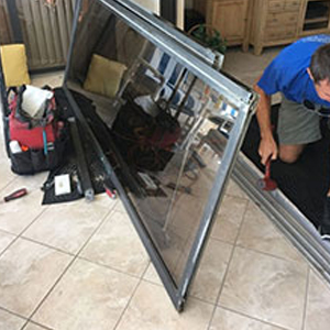 sliding glass door frame repair Davis